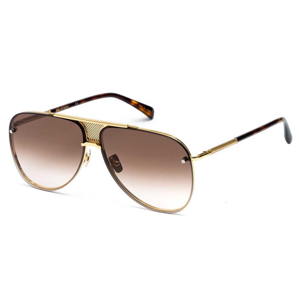 Gold frame aviator sunglasses with brown gradient lenses and tortoiseshell temple tips