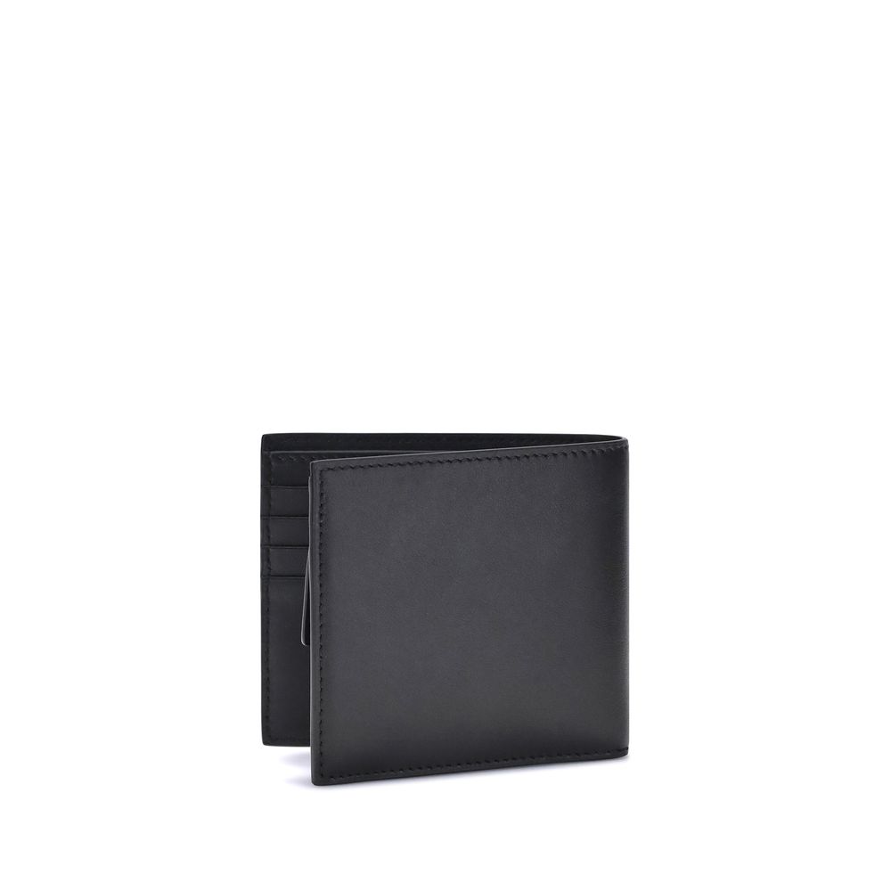 Black DSQUARED2 leather bifold wallet with embossed logo on front