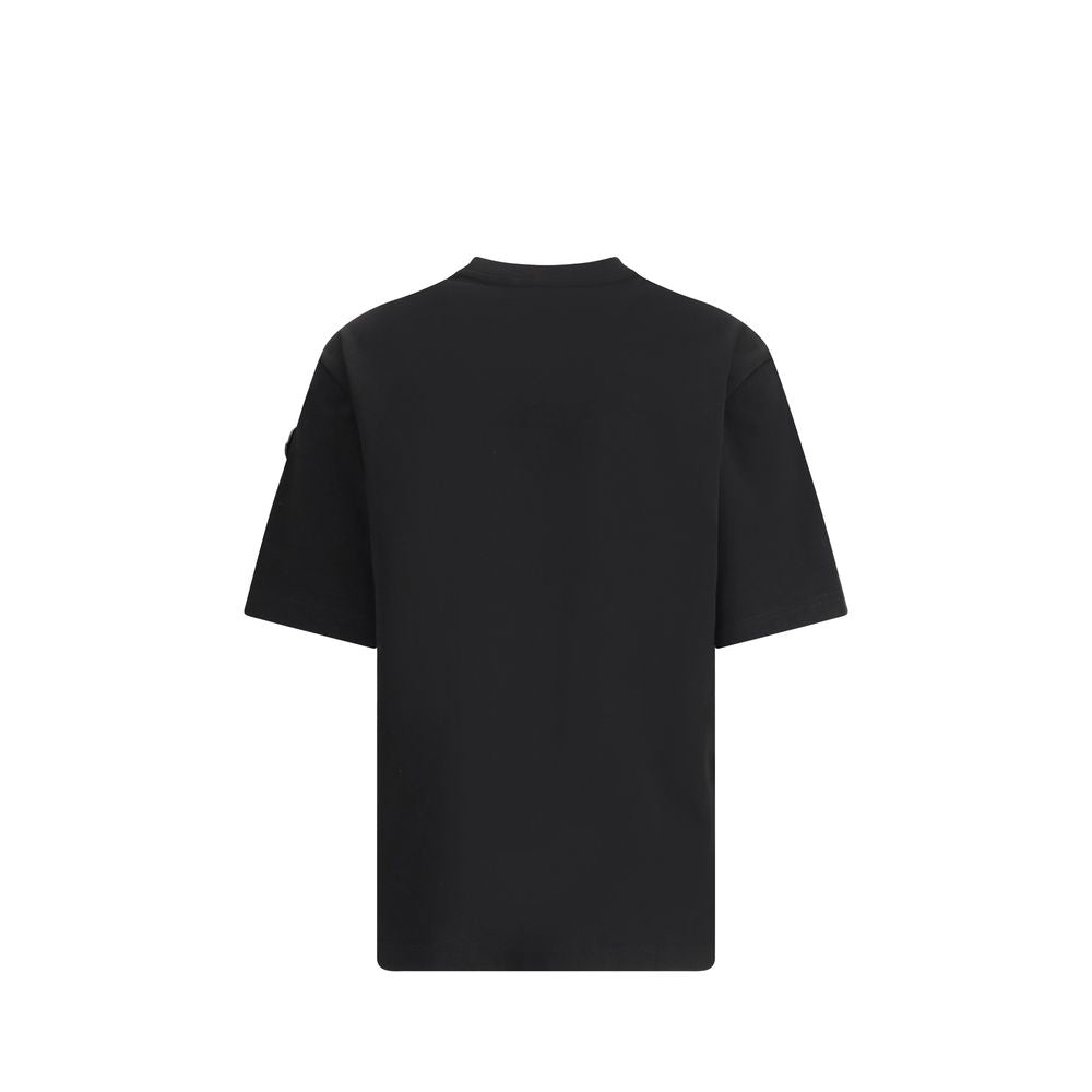 Black Moncler short-sleeve crewneck t-shirt with logo patch on sleeve