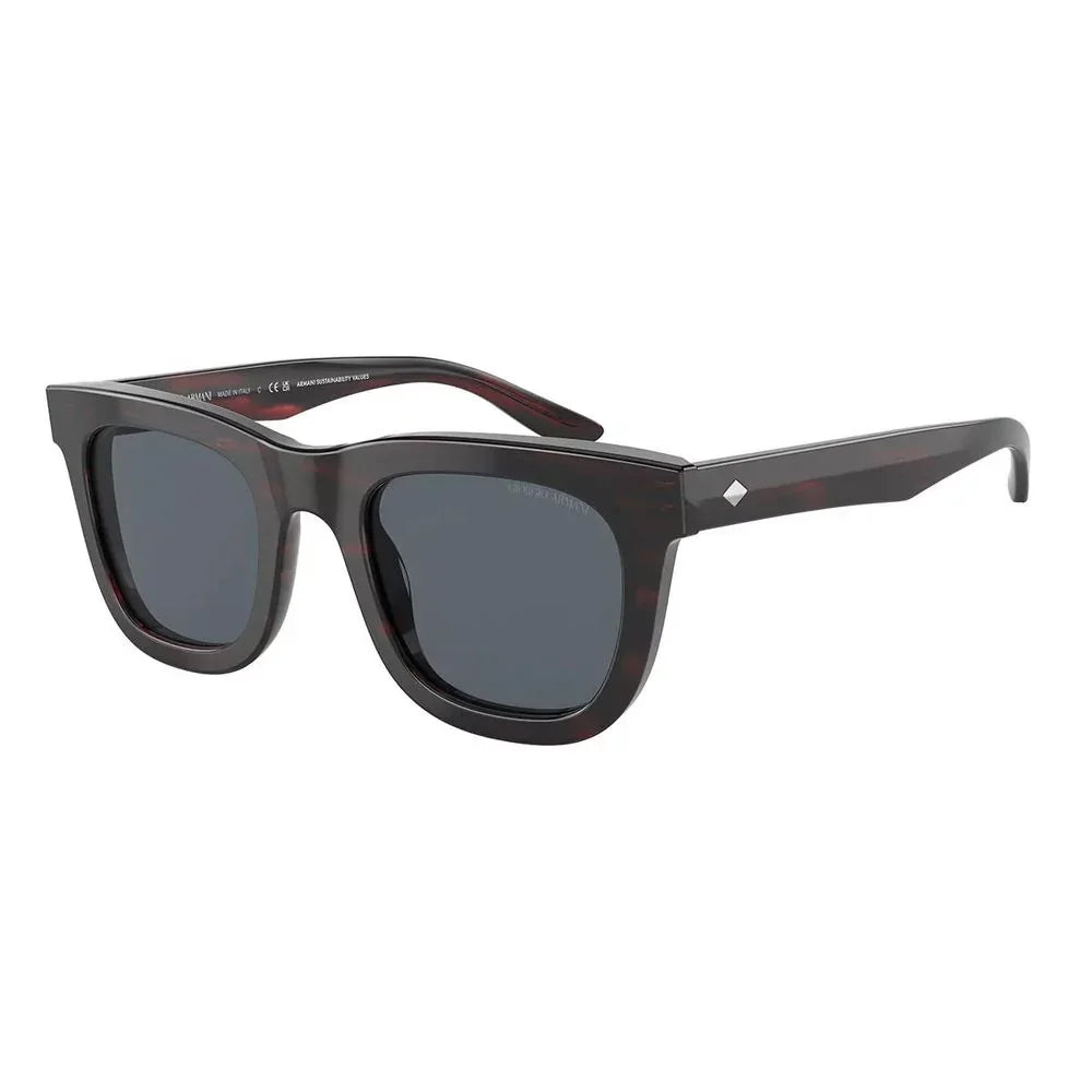 Tortoise dark brown square frame sunglasses with dark lenses and diamond detail on temple