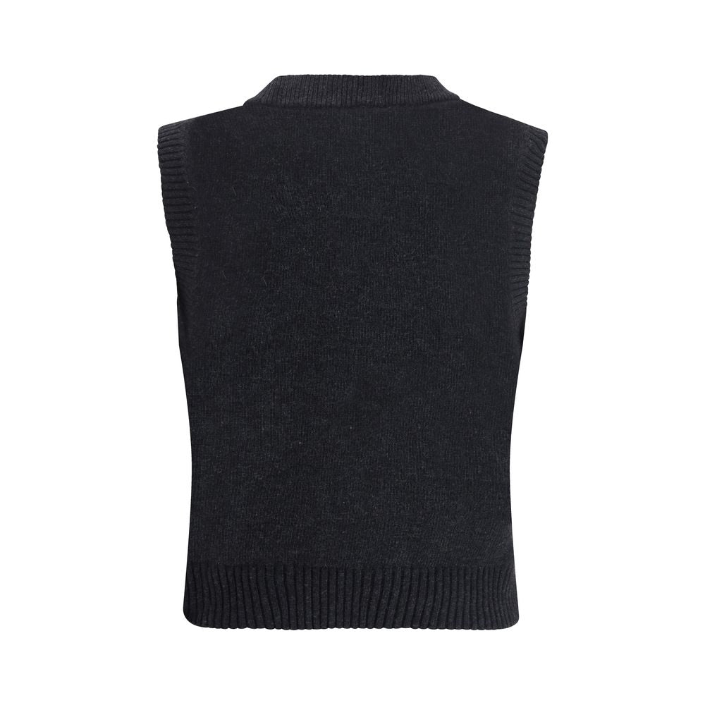 Black "Cherry" Sleeveless Sweatshirt