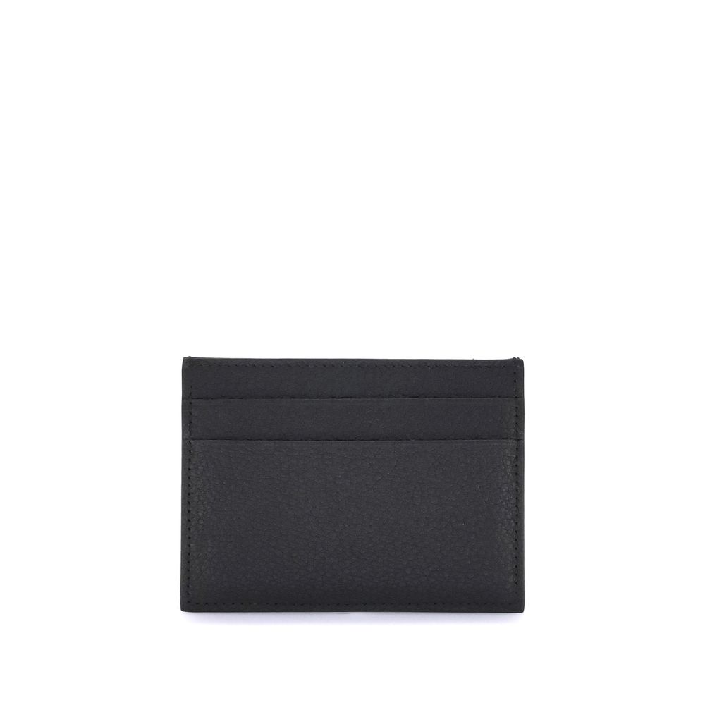 sleek black leather card holder with minimal stitching and multiple card slots