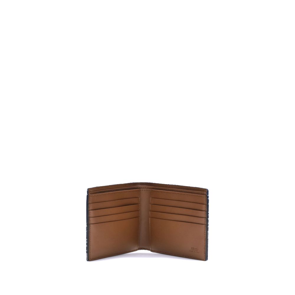 Open brown leather wallet with multiple card slots on white background