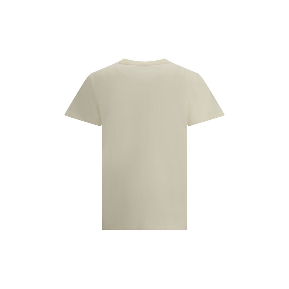 Beige Moncler short sleeve t-shirt with embossed logo front design