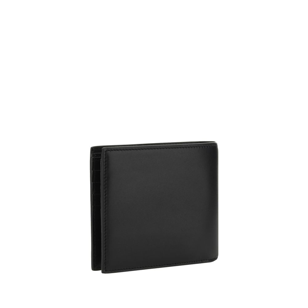 Saint Laurent Paris black leather bifold wallet with embossed logo