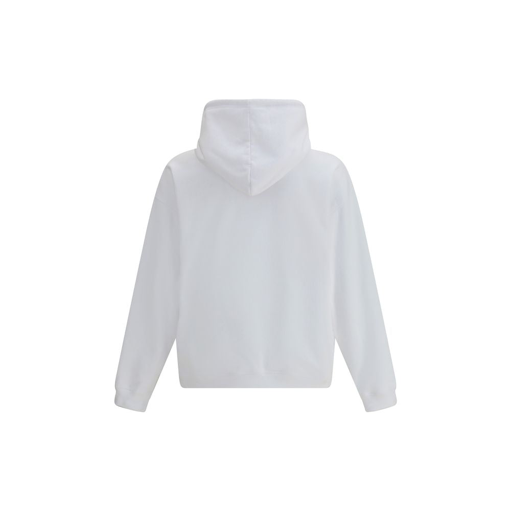 White DSQUARED2 hoodie with black graphic of open mouth and text Voice Yourself Magliano