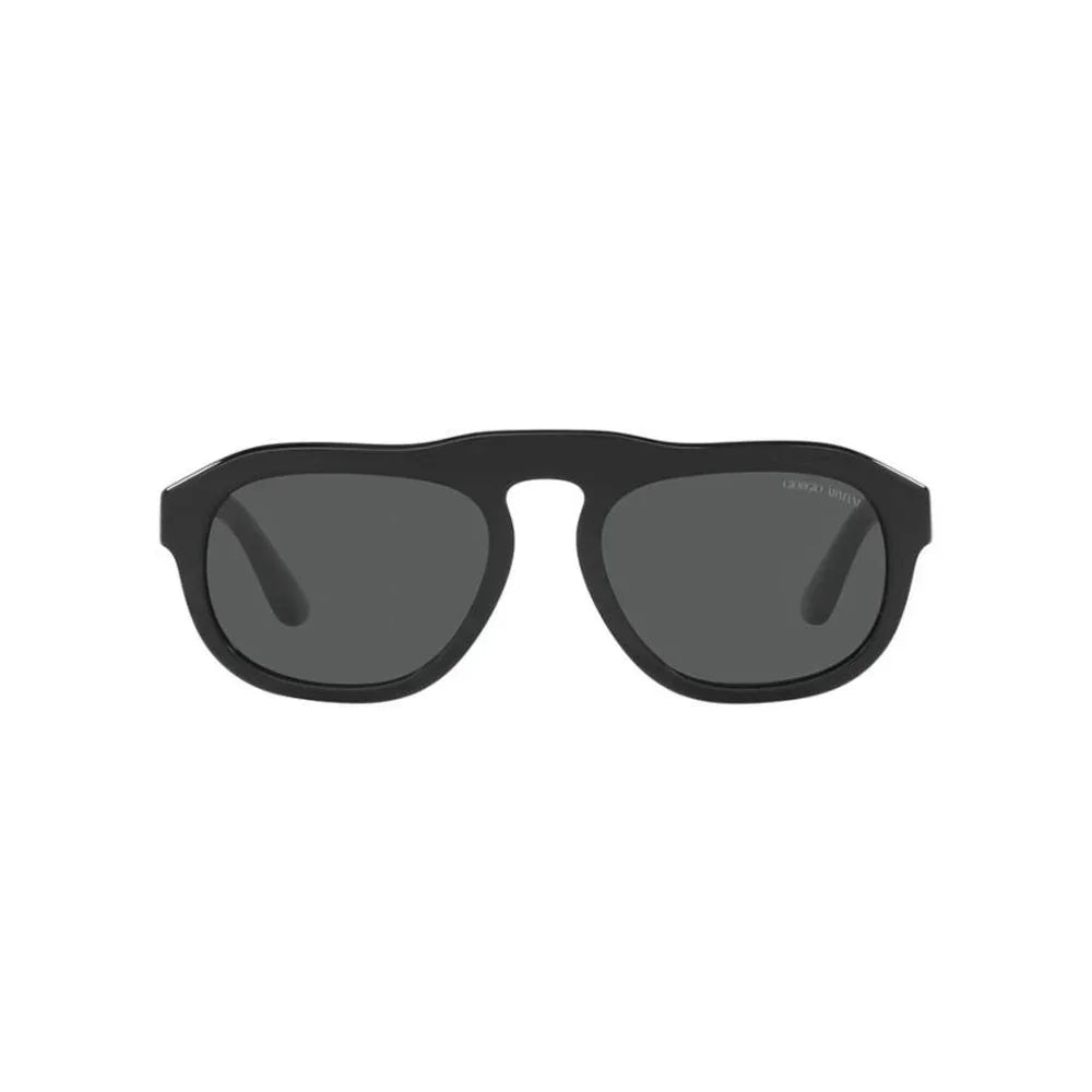 Black rectangular plastic frame sunglasses with dark tinted lenses