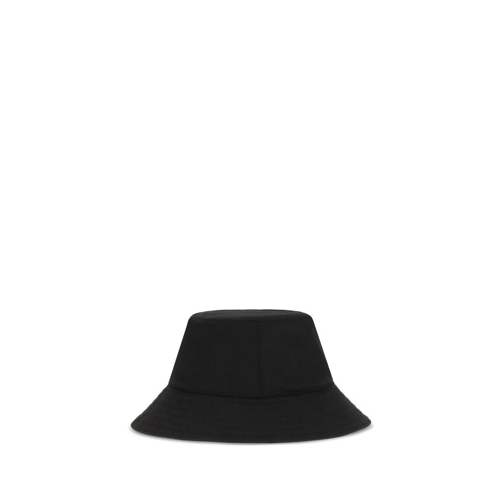 Black Givenchy Paris bucket hat with white logo embroidery on white background
